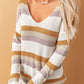 Stripe Drop Shoulder Striped Knit Sweater