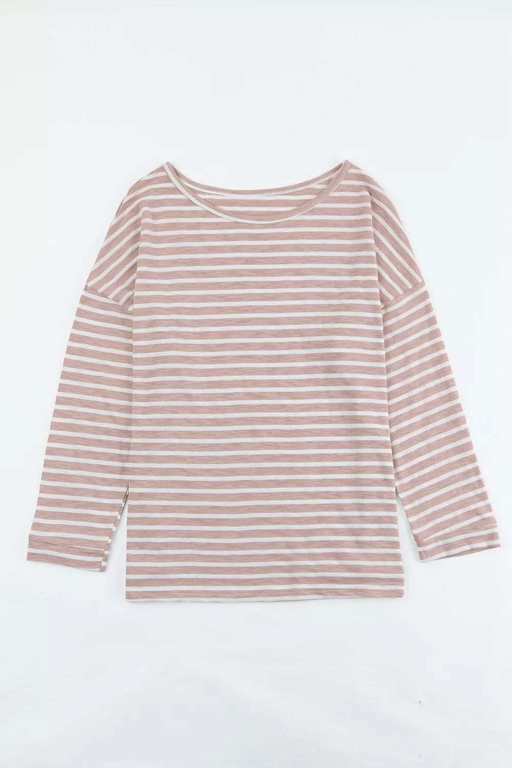 Striped Print Drop Shoulder Long Sleeve Top