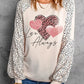 Khaki Love Always Heart Leopard Color Block Top