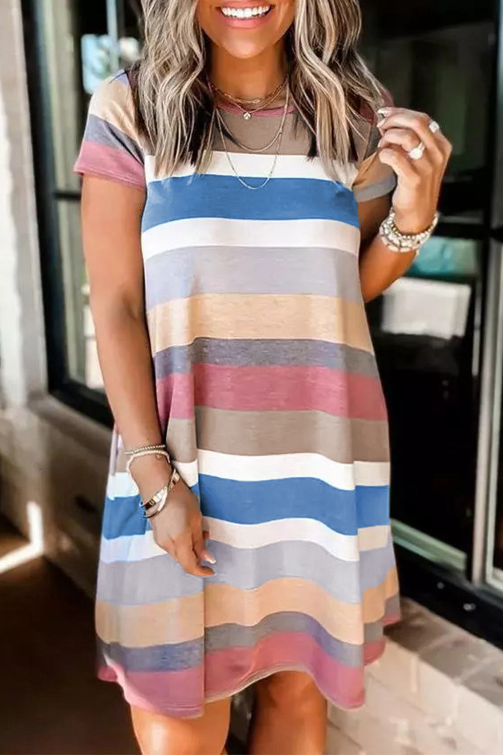 Striped Pocket Mini Dress