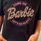 Black Come On Barbie Leopard Graphic T Shirt