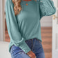 Bubble sleeve round neck loose casual shirt