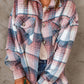 Pink Plaid Flap Pockets Shacket