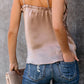 Ruffle Detail Spaghetti Straps Tank