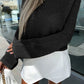 Hollow-out Knit Long Sleeve Top