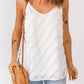 White Spaghetti Straps Textured Loose Tank Top