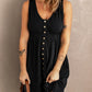 Buttons Sleeveless High Waist Mini Dress