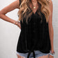 Lace Tie Front Button Tank Top