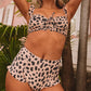 Frilled Leopard High Waist Bikini