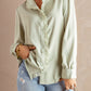 Solid Color Lace Frilled Trims Long Sleeve Shirt