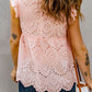 Eyelet Lace Scalloped Tank Top