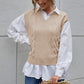 V-Neck Twist Knitted Vest Sweater