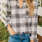 Chest Pocket Plaid Pattern Long Sleeve Shirt
