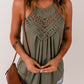 Green Crochet Lace Detail Tank Top