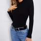 Zipper Slim-fit Long Sleeve Top