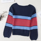 Color Block Drop Shoulder Knitted Sweater