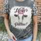 Heifer Please Cow Head Leopard Bleached Print Graphic Tee