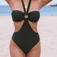 Halter O-ring Ruched Bust One Piece Swimsuit