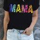 MAMA Leopard Print Short Sleeve Graphic T Shirt