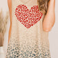 Apricot Valentines Heart Pattern Leopard Print Tank Top