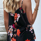 Floral Print Cowl Neck Spaghetti Straps Tank Top