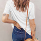 Holes Crew Neck Cotton Mixed T-shirt