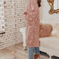 Pink Flare Sleeve Open Front Sequin Kimono