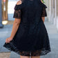 Black Cold Shoulder Lace Plus Size Dress