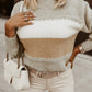 Multicolor Chunky Striped Mock Neck Pullover Sweater