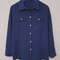 Solid Pocket Long Sleeve Button-up Shirt