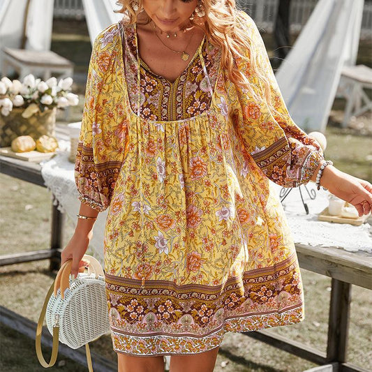 Summer bohemian casual resort style dress