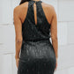 Black Sequined Fringed Mini Dress