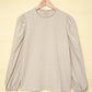 Billowed Sleeve Crew Neck Blouse
