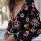 Black Floral Print Casual Long Sleeve Shirt