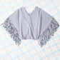 Grey Fringe V Neck Top