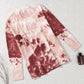 Red Tie Dye Crew Neck Long Sleeve Top