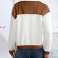 Corduroy Color Block Contrast Patchwork Fuzzy Jacket