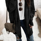 Plaid Knitted Long Open Front Cardigan