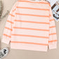 Striped Drop Shoulder Pullover Sweatshirt
