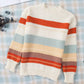 Crew Neck Drop-shoulder Striped Color Block Sweater