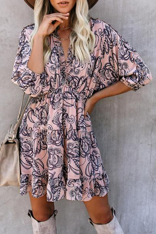 Ruffle Tiered Babydoll Style Mini Dress