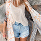 Gray Mandala Fashion Print Half Sleeve Kimono