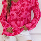Rose Ruffled Floral Print Blouse