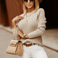 Crewneck Cutout Knit Sweater