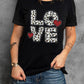 Black Studded LOVE Heart Graphic Tee