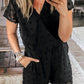 Deep V Neck Dot Texture Short Sleeves Romper