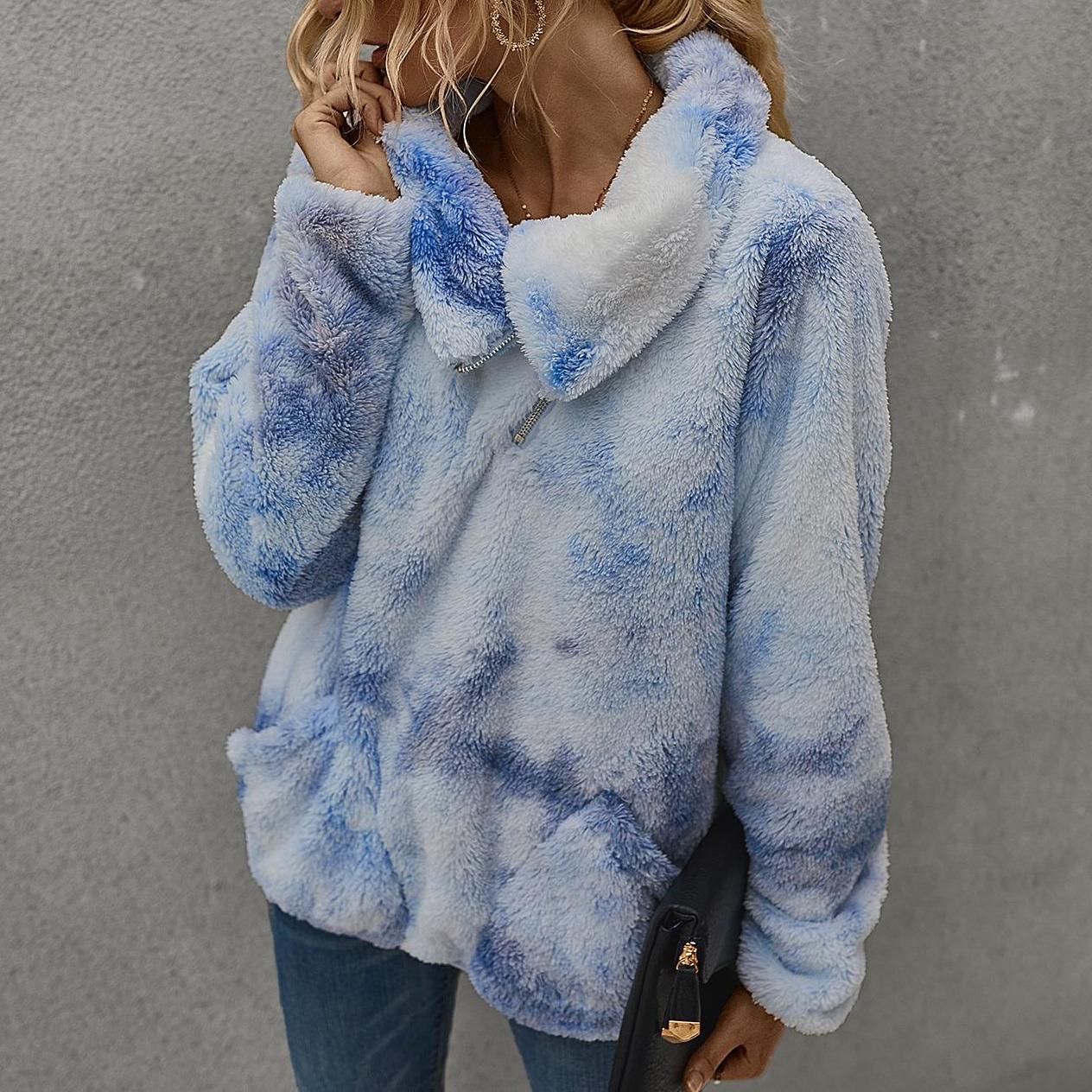Winter warm tie-dye sweatshirt