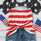 Black Contrast American Flag Cutout T-Shirt