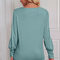 Bubble sleeve round neck loose casual shirt