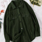 Gray Turn Down Collar Buttoned Shirt Jacket